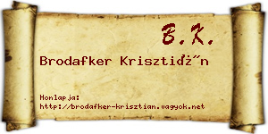 Brodafker Krisztián névjegykártya